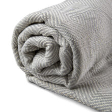 Badetuch und Handtuch Portokala VIII aus Baumwolle – silberblau Set