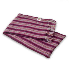 Merino wool scarf - purple and white
