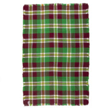 Vlněná deka Rodopa III - bordó a zelené kostky