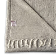 Handwoven wool blanket Nara XII - light grey