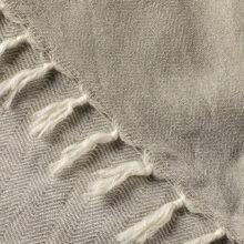 Handwoven wool blanket Nara XII - light grey