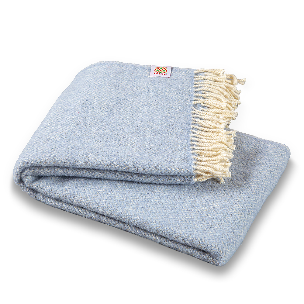 Wool blanket Elma VI - ice blue