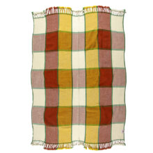 Wool blanket Perelika XII - orange, white and yellow checkered