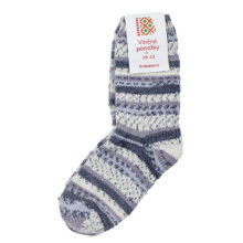 Merino Wool Socks, grey patterned