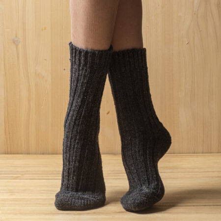 Set of 4 pairs of thick wool socks made of 100% merino wool