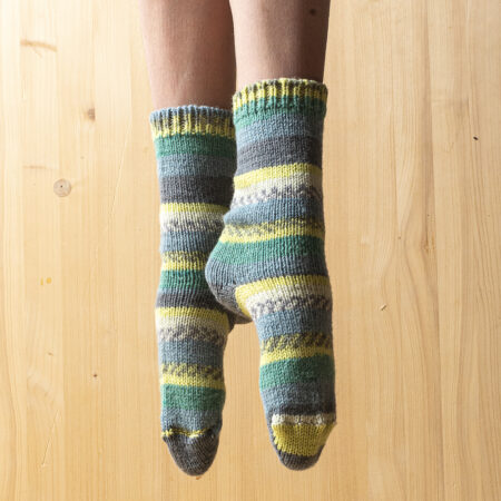 Set of 5 pairs of brightly coloured 80% merino wool socks