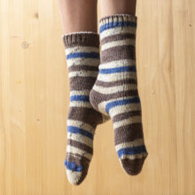 Merino Wool Socks, blue-grey patterned