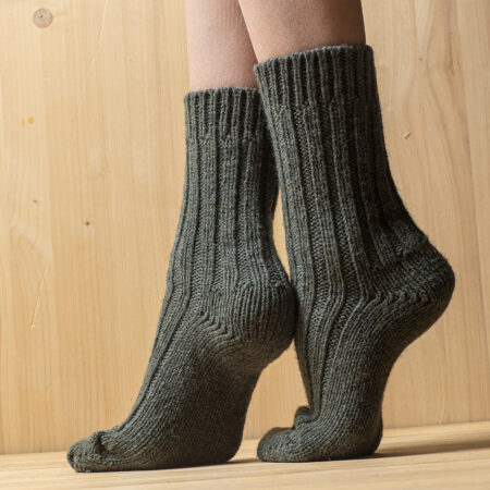 Thick wool socks 100% merino wool, green