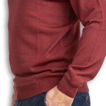 Men's merino wool sweater III - burgundy