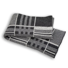 Wool scarf "Rodopa" - light and dark grey merino