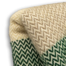 Wool blanket Karandila II with fir green and grey stripes