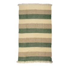 Wool blanket Karandila II with fir green and grey stripes